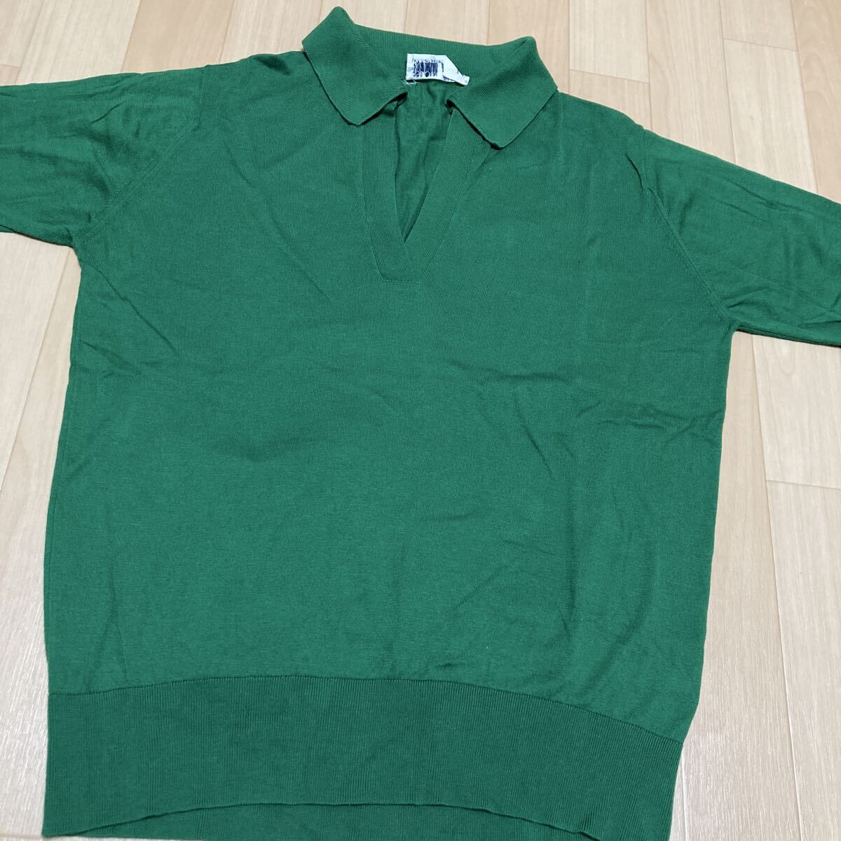 JOHN SMEDLEY ジョン スメドレー スキッパーネック 半袖 コットン Mサイズ レディース イギリス製 a23 上拍卖