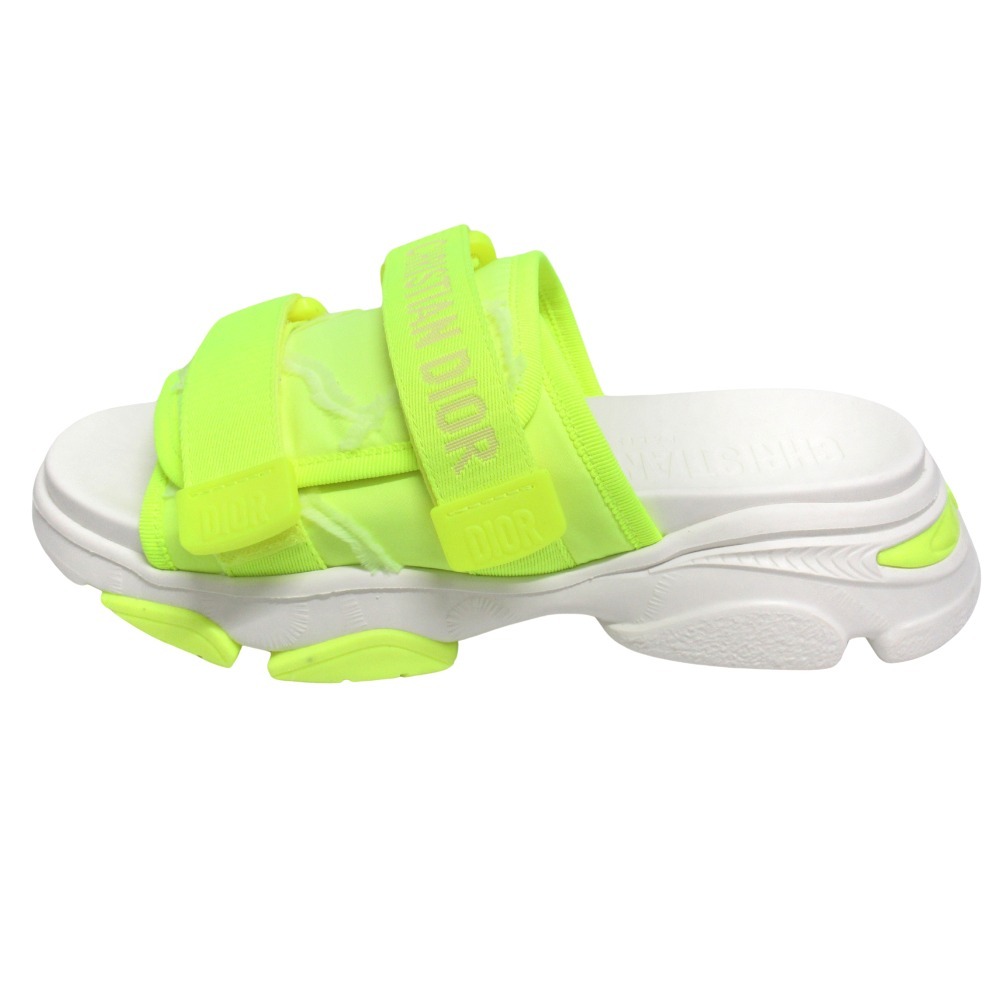 未使用 2022年 Christian Dior クリスチャンディオール Dワンダー スライド サンダル ロゴ シューズ D-WANDER 37 イエロー ホワイト拍卖