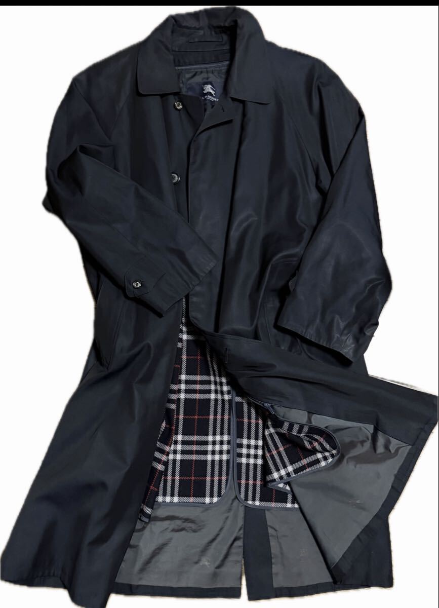 BURBERRY バーバリー ステンカラーコート ノバチェック ライナー付き ネイビー色 拍卖