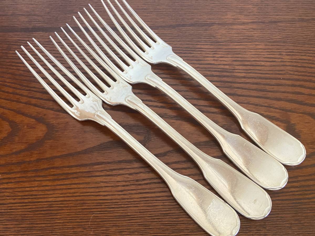 クリストフル ベルサイユ 純銀メッキ製テーブルフォーク 4本 20.5cm/Christofle/443-5拍卖