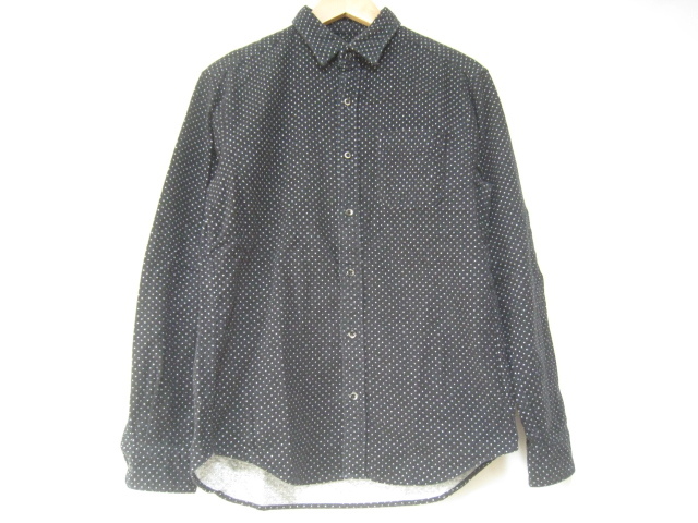 RAGEBLUE レイジブルー トップス シャツ 長袖 紺 ネイビー ドット柄 水玉柄 Mサイズ拍卖