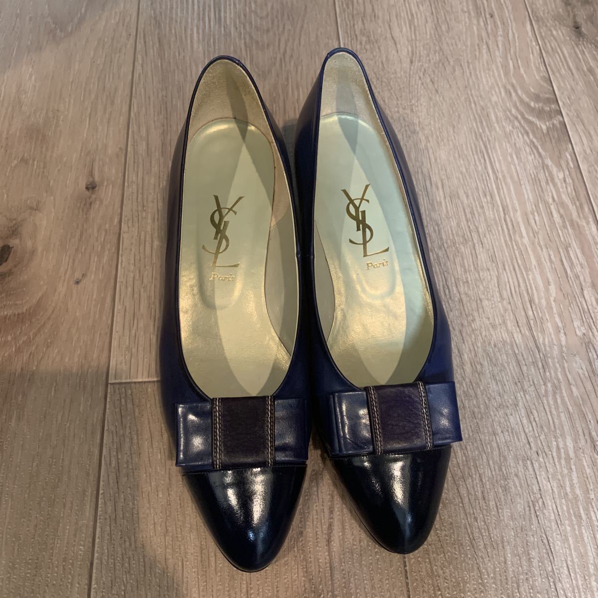サンローランパンプス361/2 Saint Laurentネイビーパンプス23.5cm拍卖