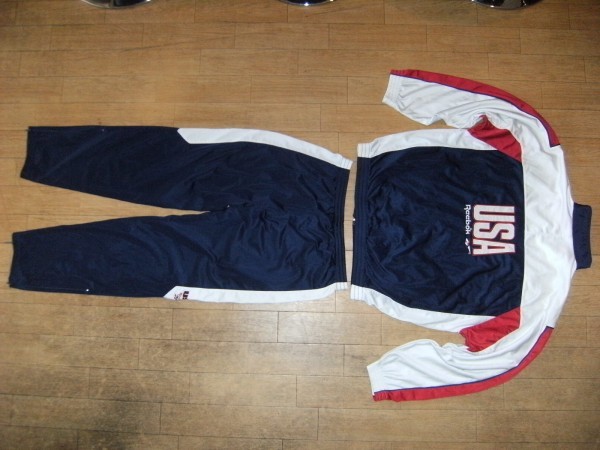 昭和レトロ★90年代★ボデイビル,格闘技,プロレス ゴールドジム★リーボック アメリカ Reebok USA ジャージ上下 トレーニングウェアー 筋肉拍卖