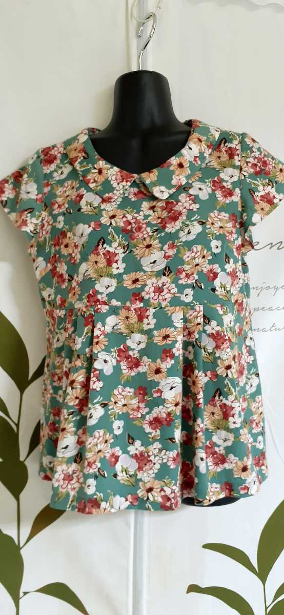 Y 3/2 PAGEBOY チュニックブラウス 花柄トップス サイズM拍卖