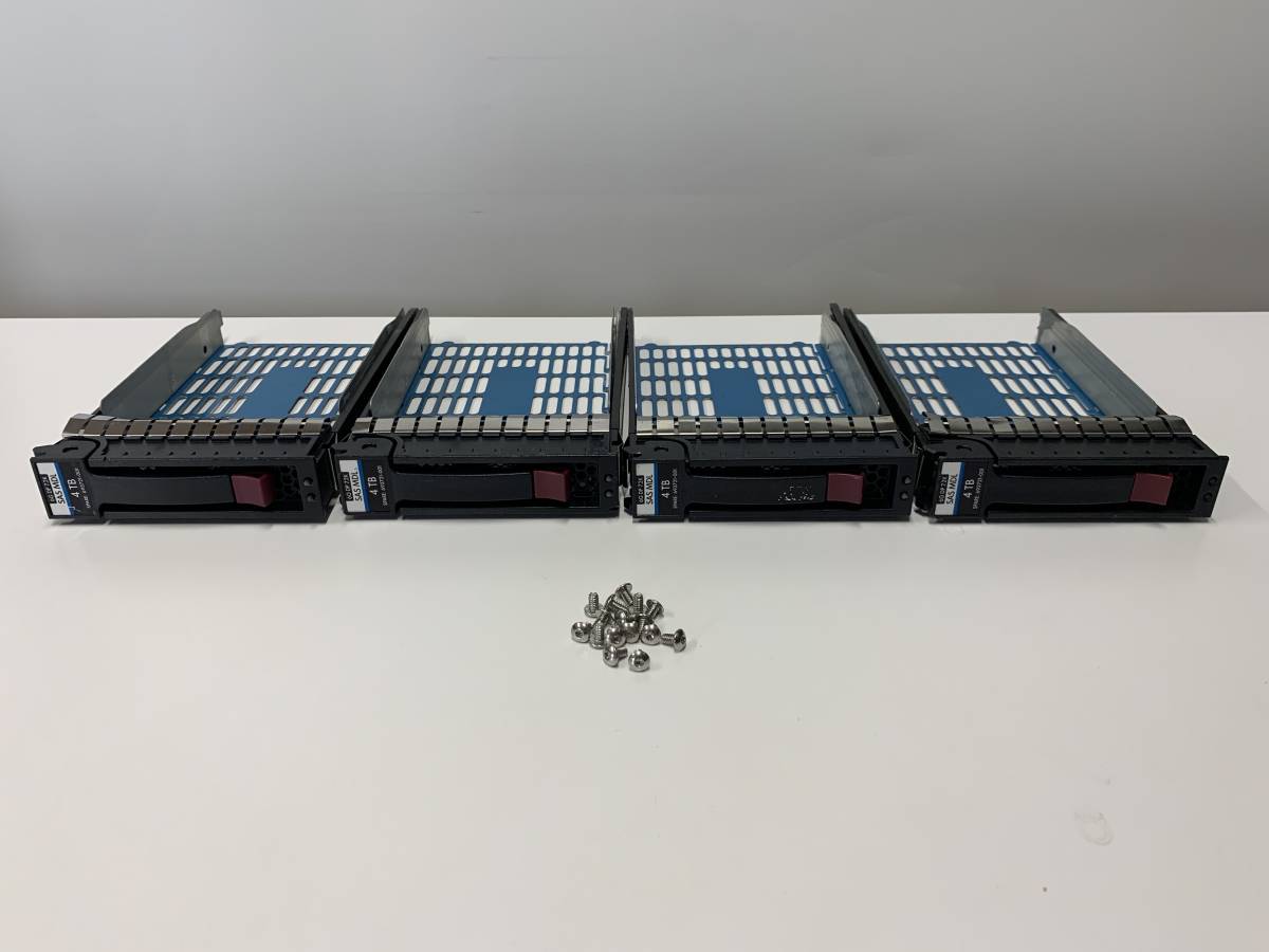 A17991)HP 6G DP 7.2K SAS MDL 4TB 693721-001 用3.5インチ HDD マウンタ 現状品4基セット*ネジ付き拍卖