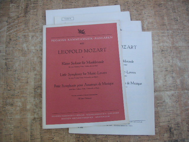 ∞ モーツアルト LEOPOLD MORZART PEGASUS KAMMERMUSIK-AUSGABEN 6032 Little Symphony for Music-Lovers ●洋書●拍卖