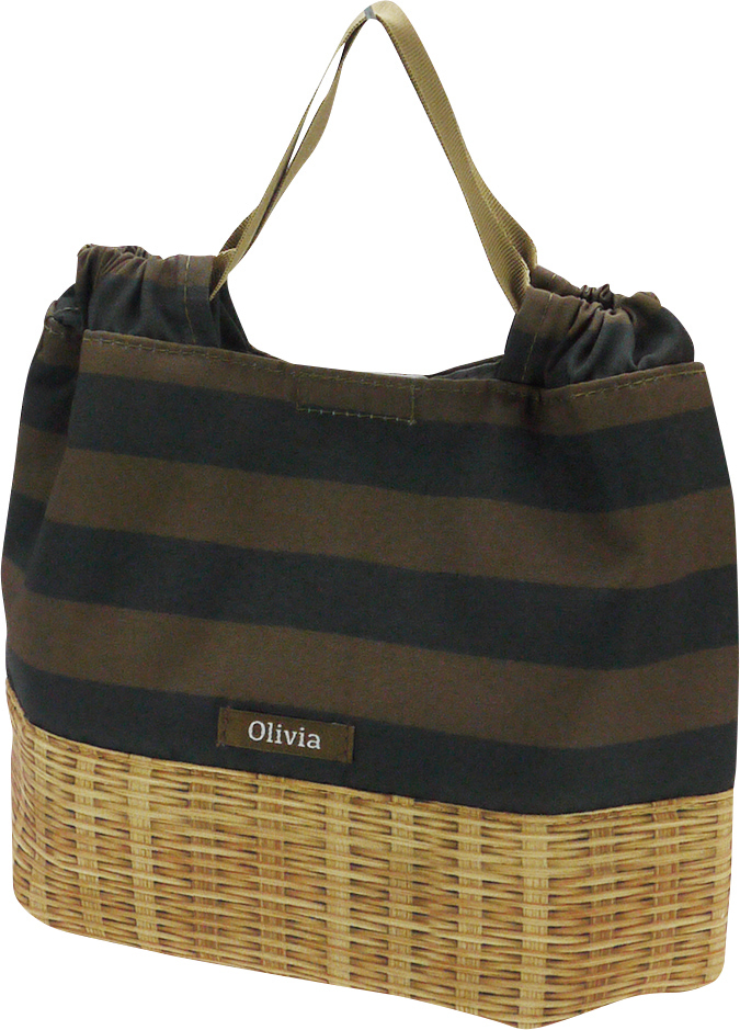 ランチバッグ 保冷 おしゃれ LUNCH BAG Olivia パターン ブラウン 保冷 保温 巾着 お弁当袋 ランチケース メール便送料無料拍卖