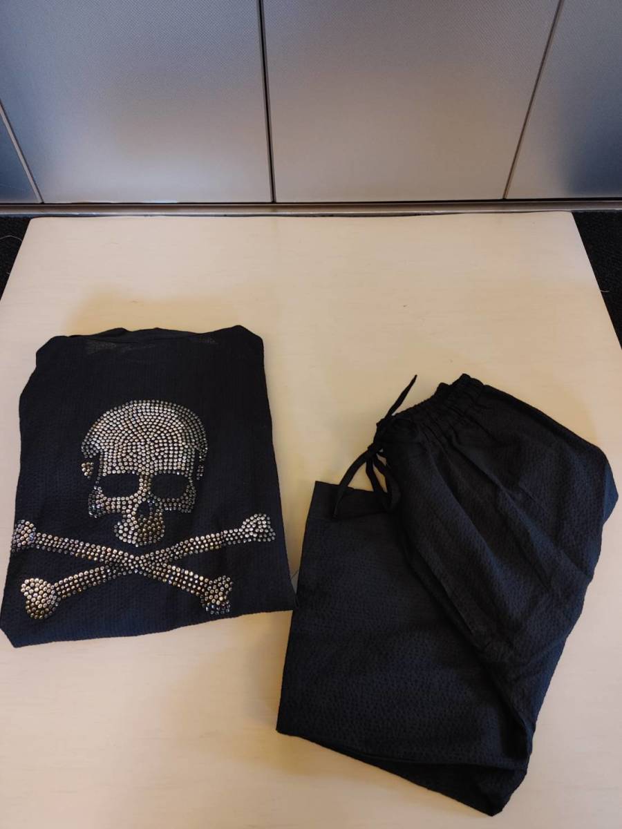 ★【希少価値】Random Laboratory 15着限定 2011年発売 スワロフスキースカル甚平 上下セット拍卖