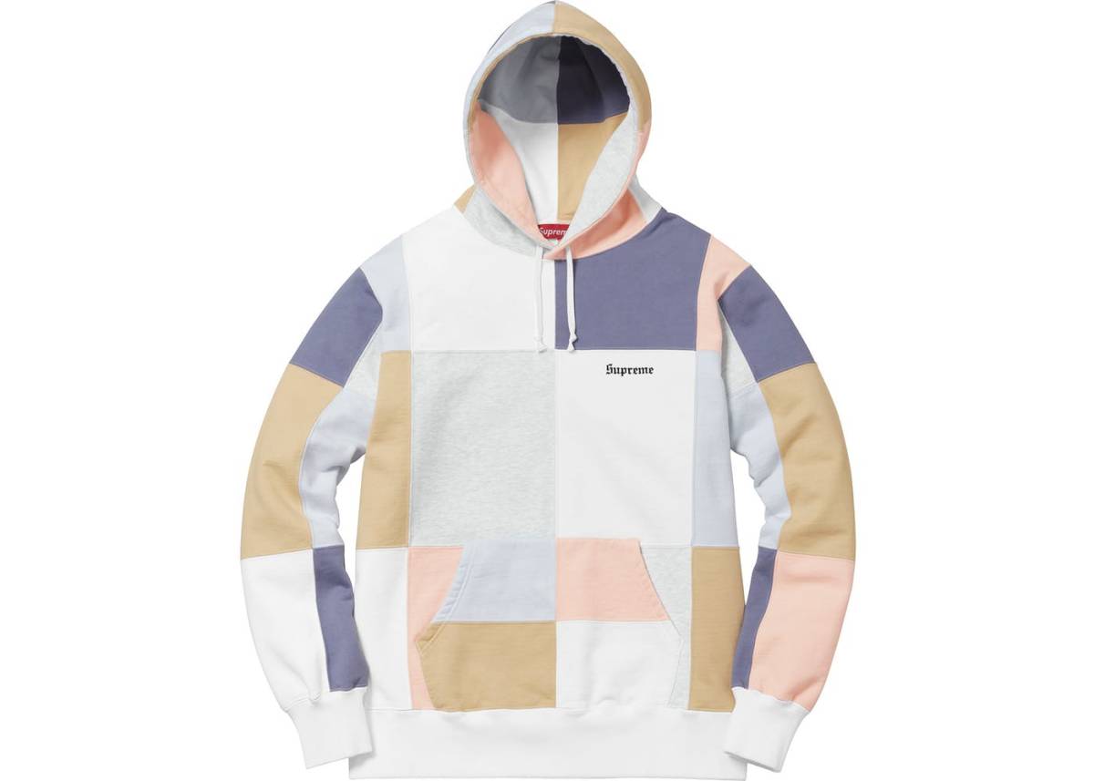 Supreme Patchwork Hooded Sweatshirt White L 17aw シュプリーム パッチワーク スウェット パーカー 白 ホワイト拍卖