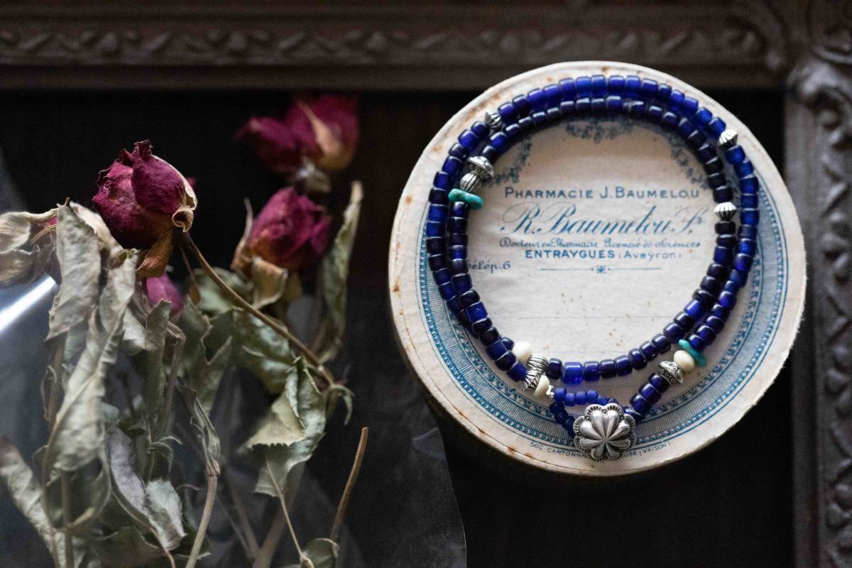 *ナガ族ヴィンテージビーズ& silver925concho ブレスレット拍卖