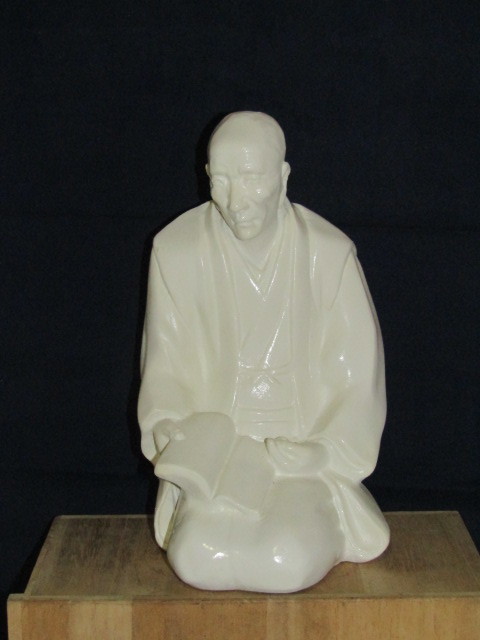 石膏像 珍品 良寛像 高さ約27cm 重さ約3.1kg-CPA00-33拍卖