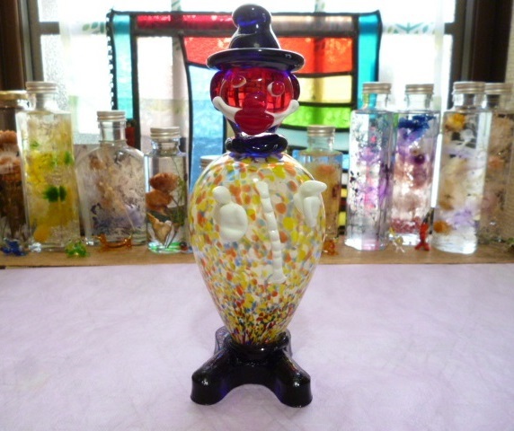 β Venetian murano glass ベネチアングラス ピエロ 人形 β ヴェネチアン ベネチアンガラス ムラノ 置物 ムラーノ A4拍卖