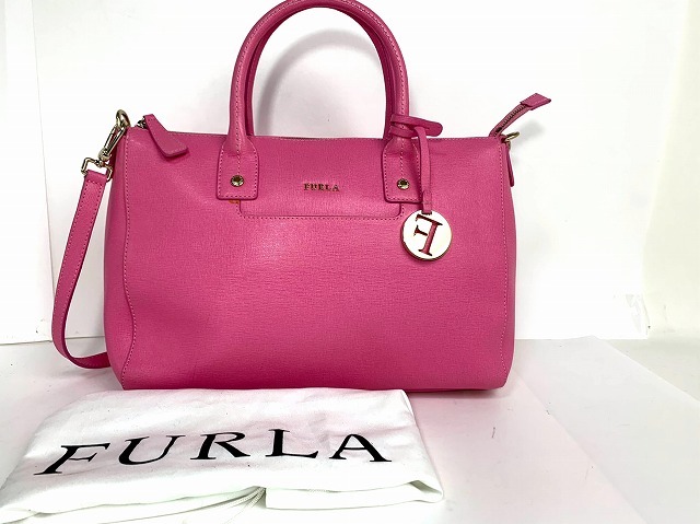 良品★送料無料★ フルラ FURLA レザー リンダ Mサッチェル 2way ショルダーバッグ トートバッグ ★拍卖