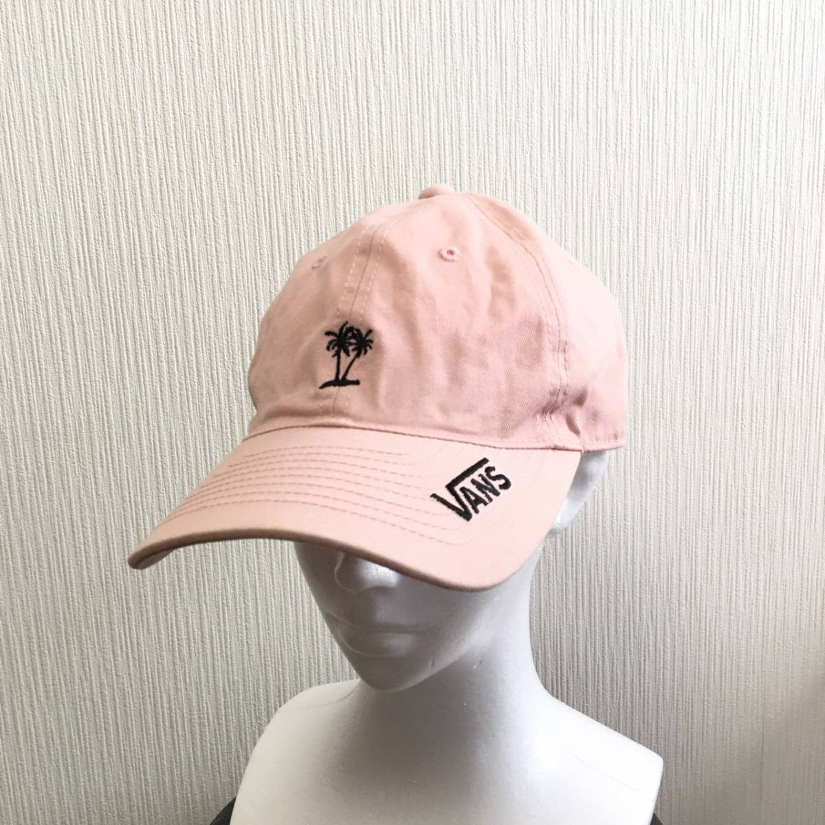 VANS ヴァンズ 帽子 キャップ ピンク系 リボン ヤシの木 サイズF レディース拍卖