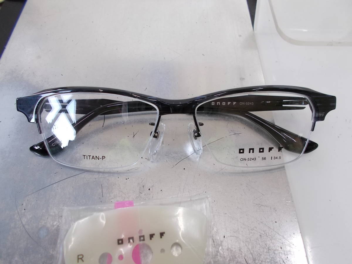 ONOFF オノフ 超かっこいい セルメタルコンビ 眼鏡フレーム ON-5243-3 お洒落 ハーフリム拍卖