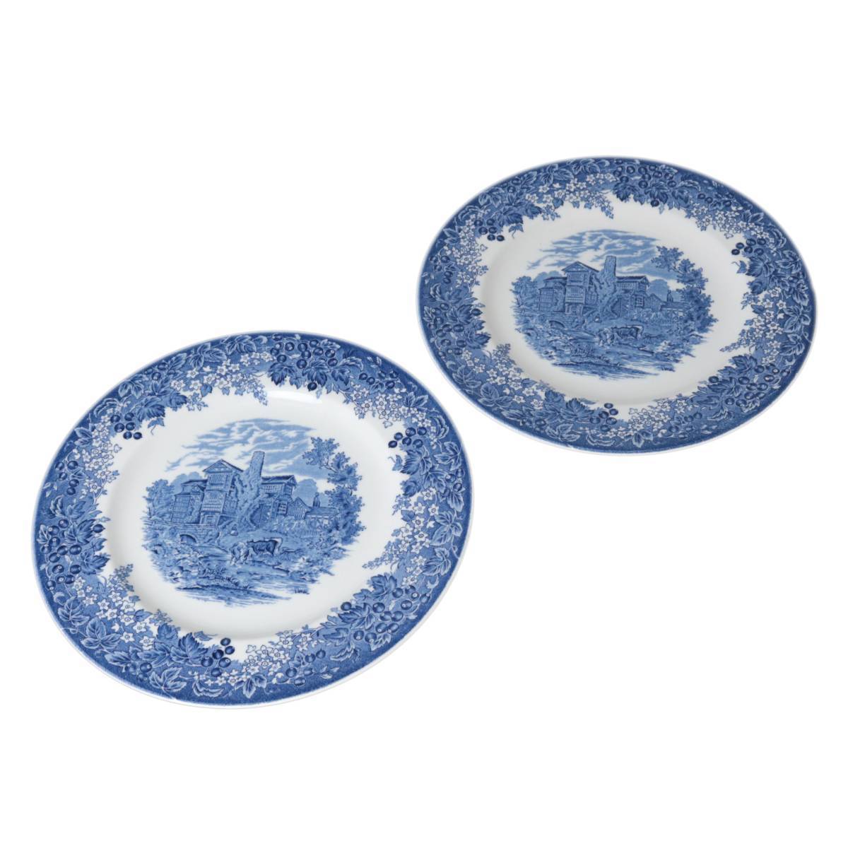 WEDGWOOD ウェッジウッド 大皿 プレート 2枚セット MORETON OLD HALL QueensWare 直径約27.5cm NT Bランク拍卖