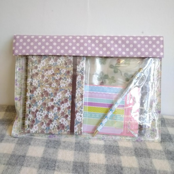 新品&即決◎フラットケースにはいったかわいい文具セット【パープル】拍卖