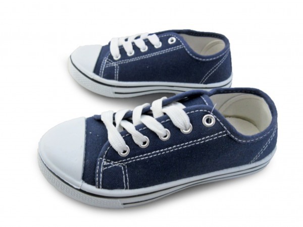 1円~AL2326-239新品AAAローカット/レースアップスニーカー18㌢NAVY♂拍卖