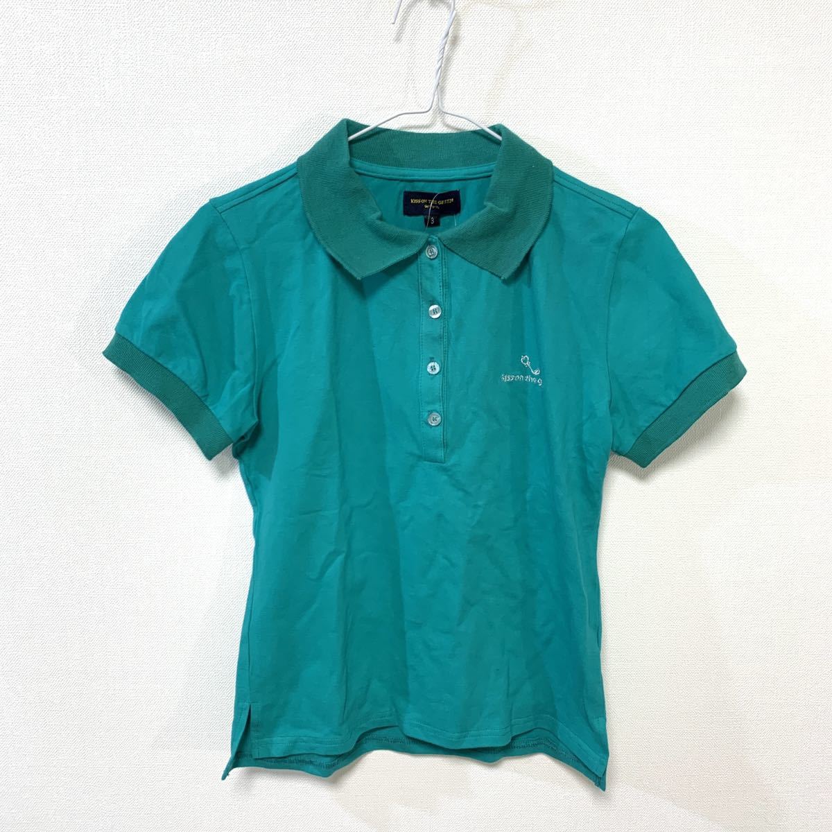 ★未使用品★KISS ON THE GREEN キスオンザグリーン 半袖ポロシャツ レディース3 ゴルフシャツ拍卖