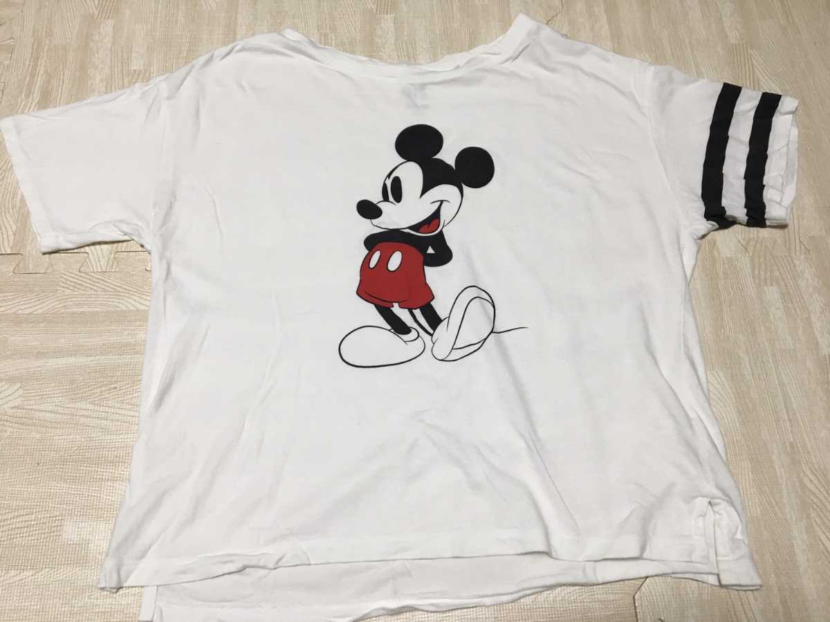 UNIQLO ユニクロ UT 白 Lサイズ ディズニー ミッキーマウス 綿60 レーヨン40 コラボ Tシャツ Disney mickey mouse拍卖