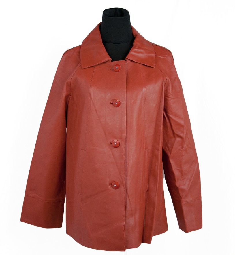 【期間限定※送料無料】レディース羊革ジャケット オレンジ サイズ11拍卖