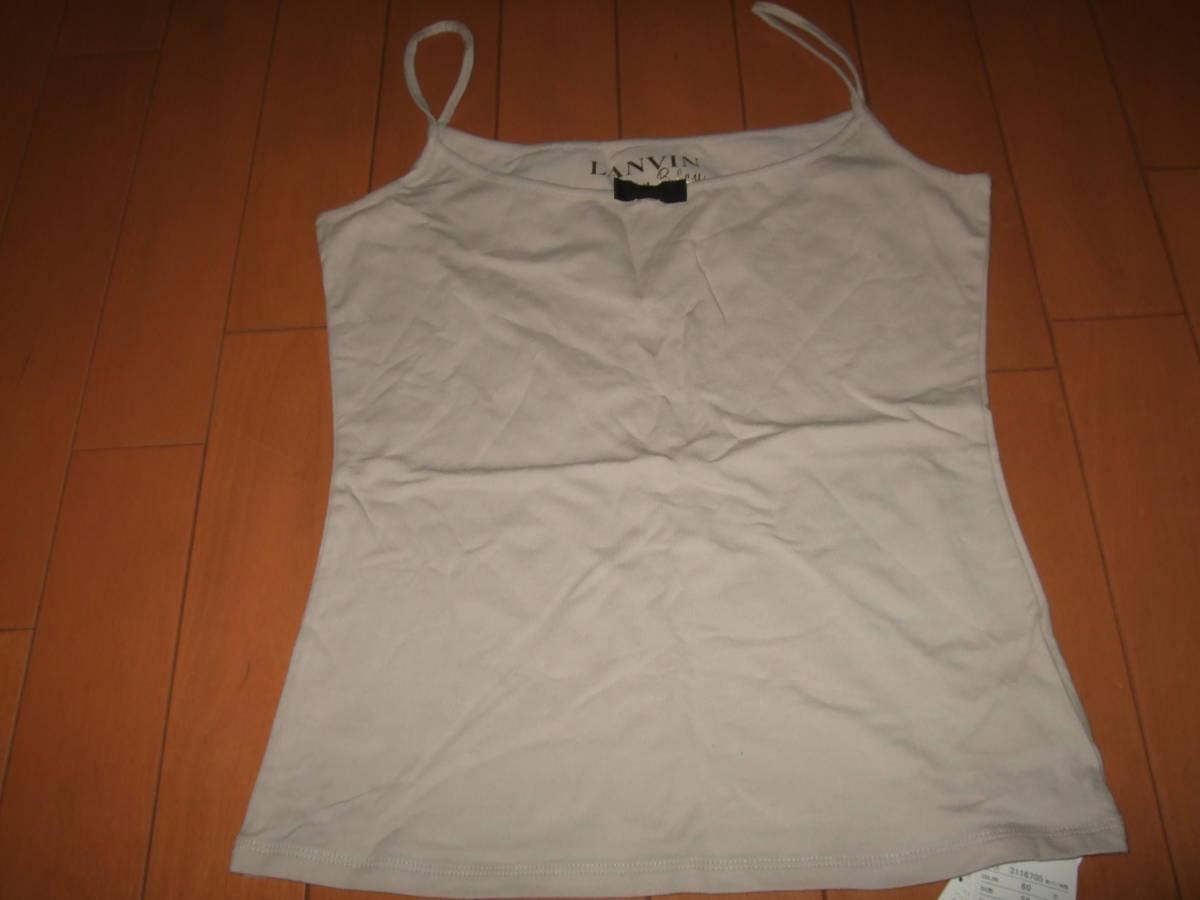 新品タグ付即決送料込☆LANVIN en Bleuリボンキャミソール☆38 グレー拍卖