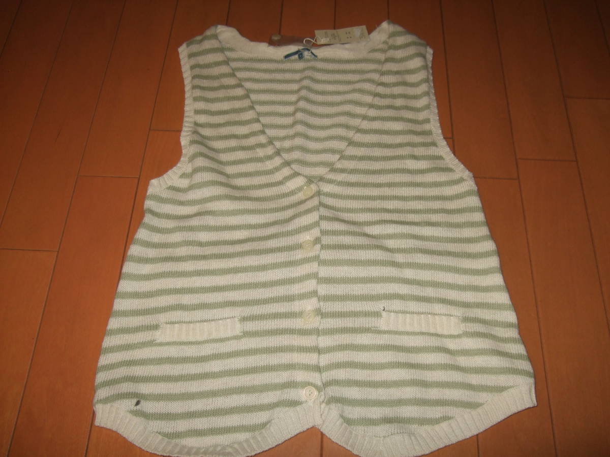 新品タグ付即決☆north object リネン混ニットベスト☆サイズM拍卖