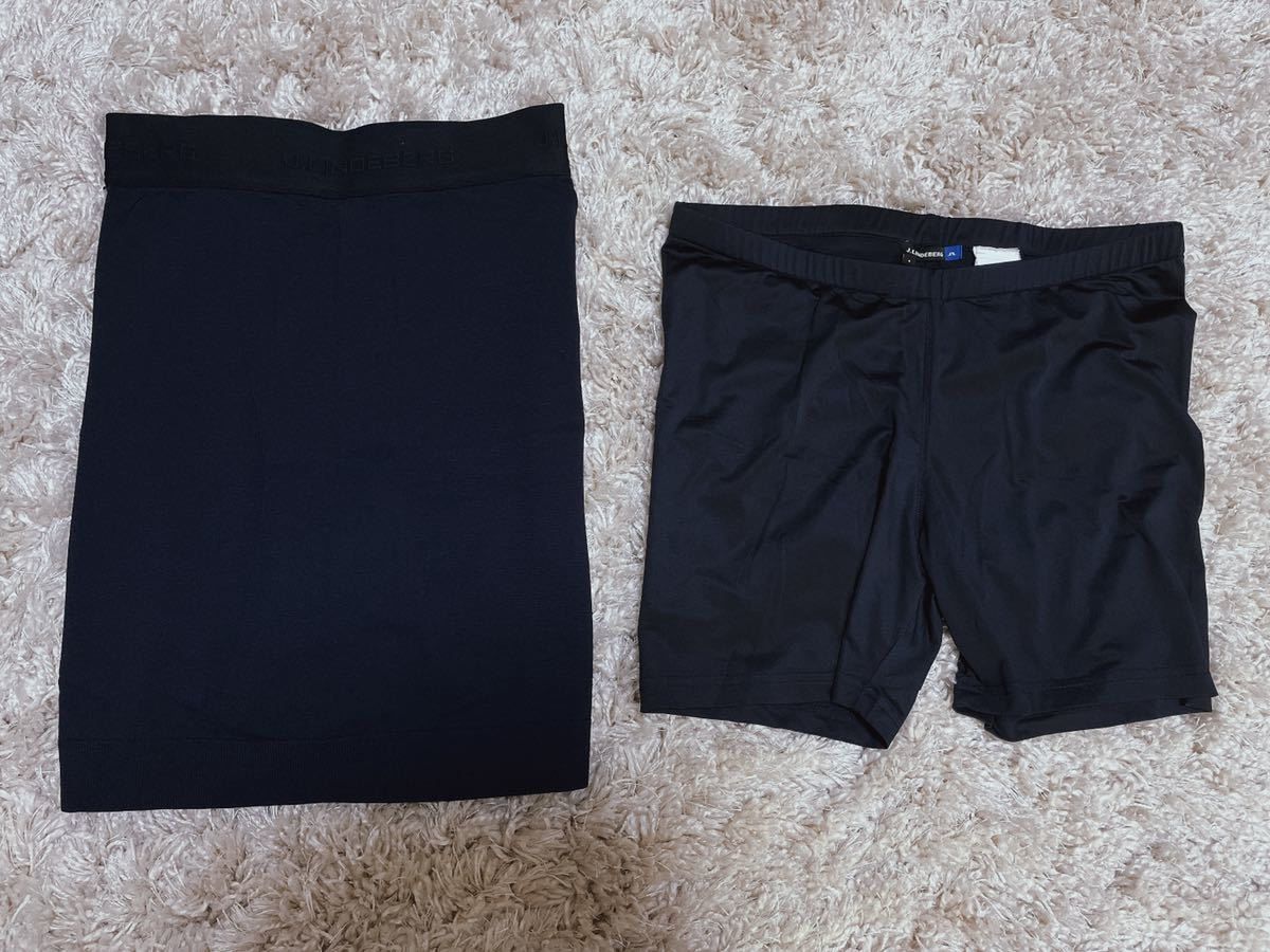 送料込み★J.LINDEBERG スカート レディース ジェイリンドバーグ ウエストゴム Sサイズ ネイビー インナーパンツ付き 美品拍卖