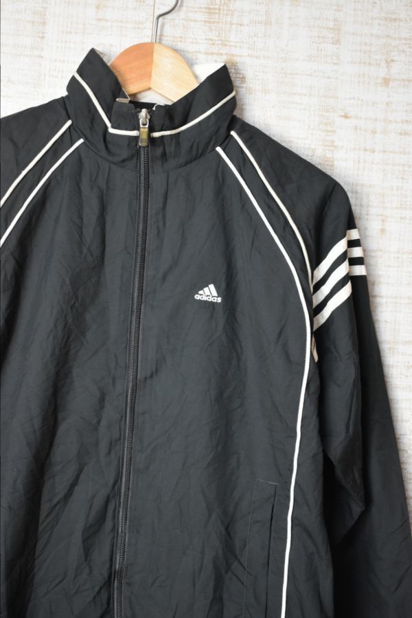 ☆古着 adidas アディダス スポーツ ウィンドブレーカー ナイロンジャンパー ブラック黒【M】ポリエステル ◆2968◆拍卖