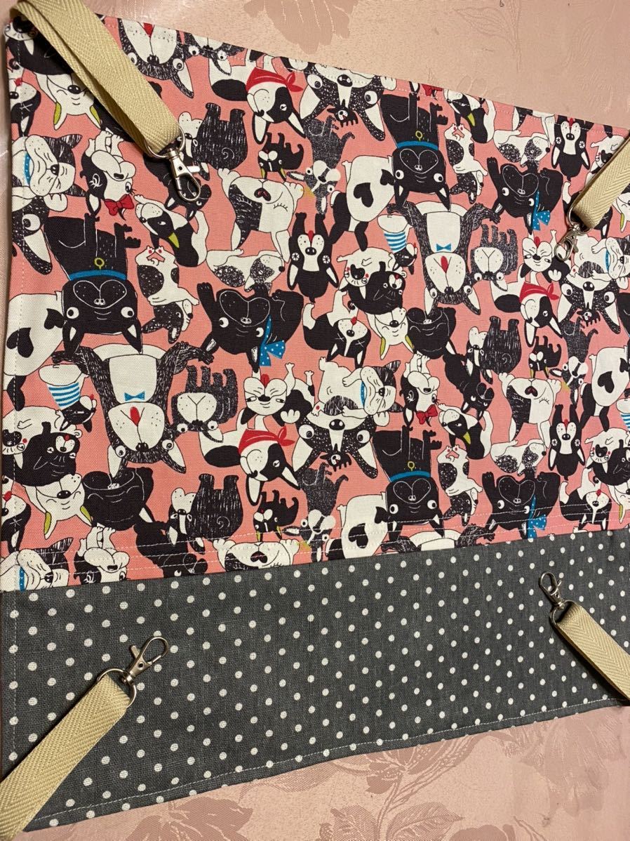 フェレット用 ハンモック ハンドメイド 40センチ犬いっぱい柄 ピンク色 もぐれるタイプ拍卖
