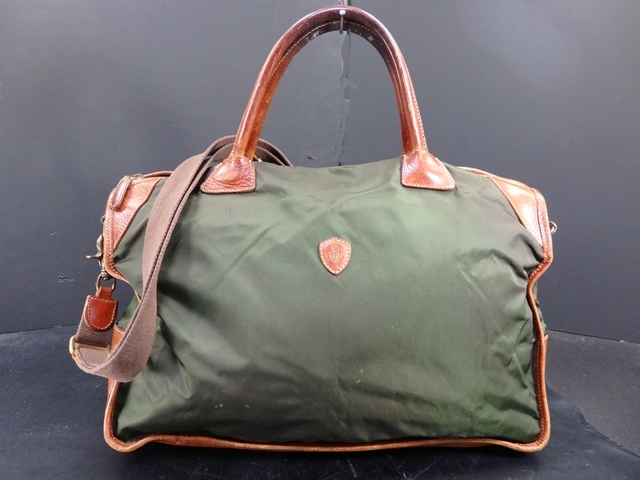 フェリージ カーキ ナイロンx革 05-53 2wayブリーフ 伊製 Felisi拍卖