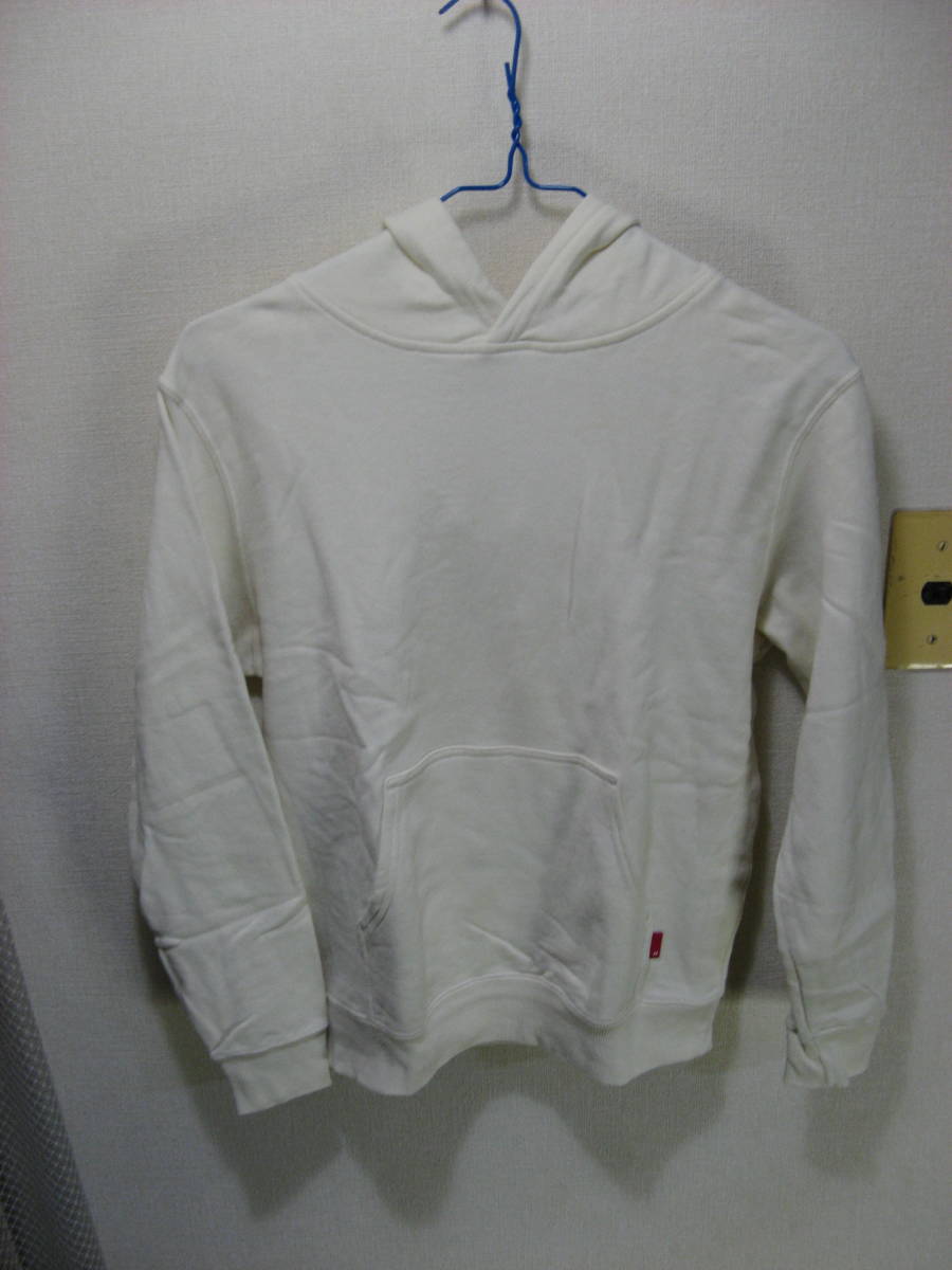 パーカー ホワイト ユニクロ キッズ 150 同梱手渡し可拍卖