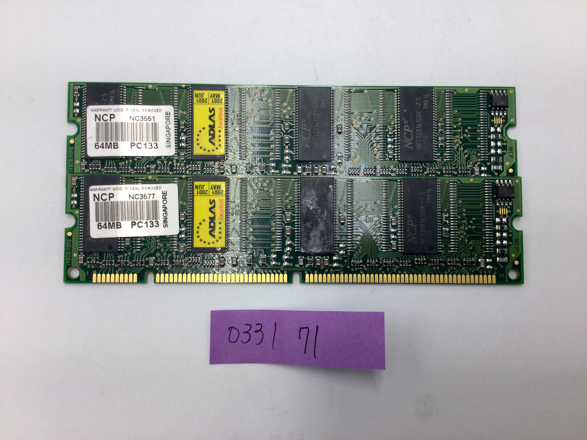 ADLAS 64MB 合計2枚セット メモリ メモリーPC133 SDRAM 71拍卖