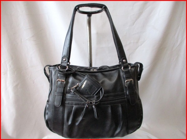 ViVi Fleurs/ヴィヴィフルール◇ハンドバッグ BK カードケース付 W39cm拍卖