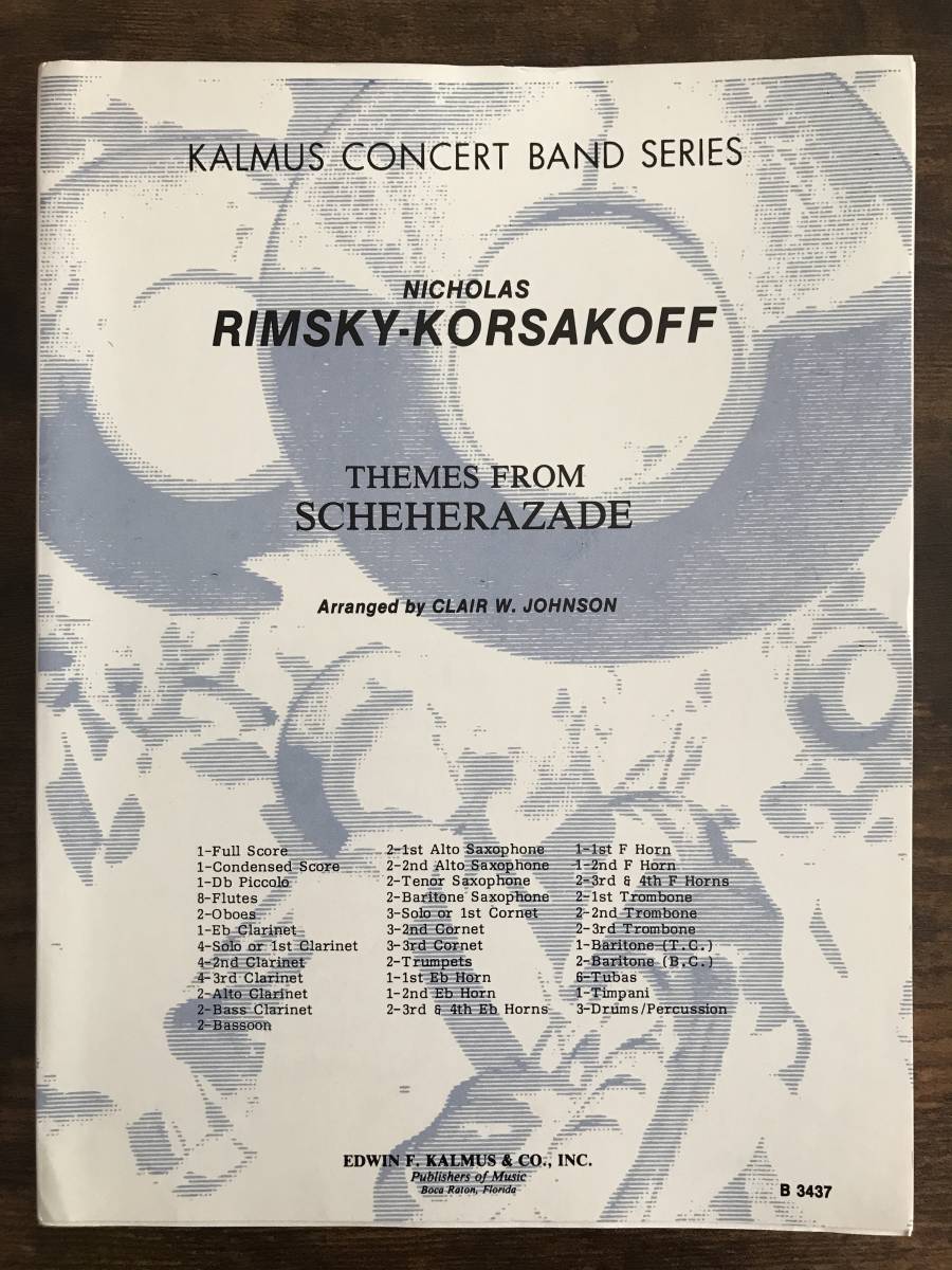 送料無料/吹奏楽楽譜/リムスキー・コルサコフ:シェエラザードよりテーマ/C.W.ジョンソン編/試聴可/シェヘラザード拍卖