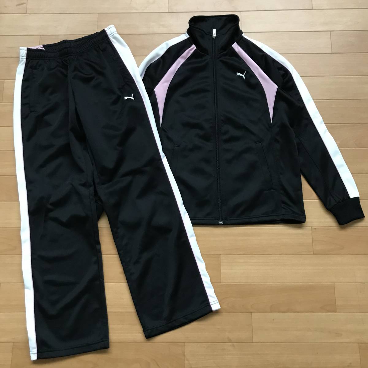 PUMA プーマ レディース ジャージ上下 黒×ピンク×白 美品拍卖