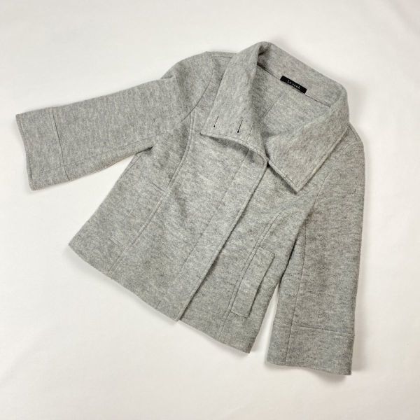 美品 LE SOUK ルスーク ジャケット コート グレー レディース トップス 長袖 サイズ36*b25拍卖