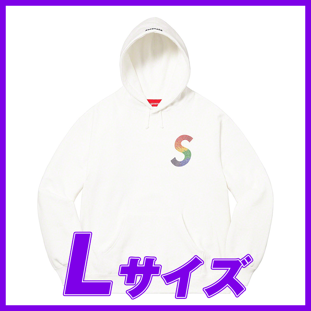 1405 Supreme Swarovski S Logo Hooded Sweatshirt White L シュプリーム スワロフスキー Sロゴ パーカー 白 L 2021SS拍卖