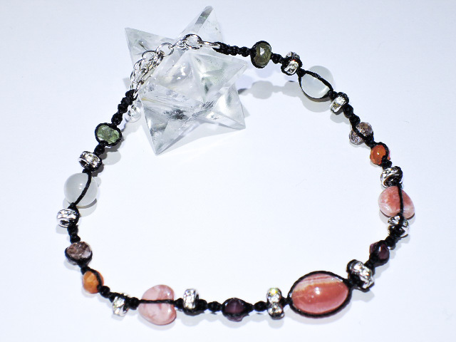 ★ロードクロサイト&5種類の宝石のブレスレット★天然石蛋白石ハンドメイド★kamesan拍卖