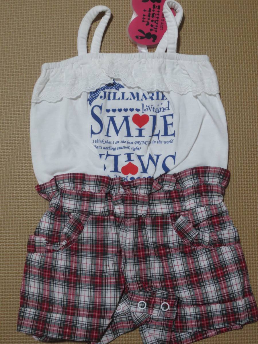 新品 90 キャミソールロンパース 赤チェック柄 綿100%ショートパンツ 涼しい 袖なし ショートオール 女の子 保育園 夏物 春秋にも 送料無料拍卖