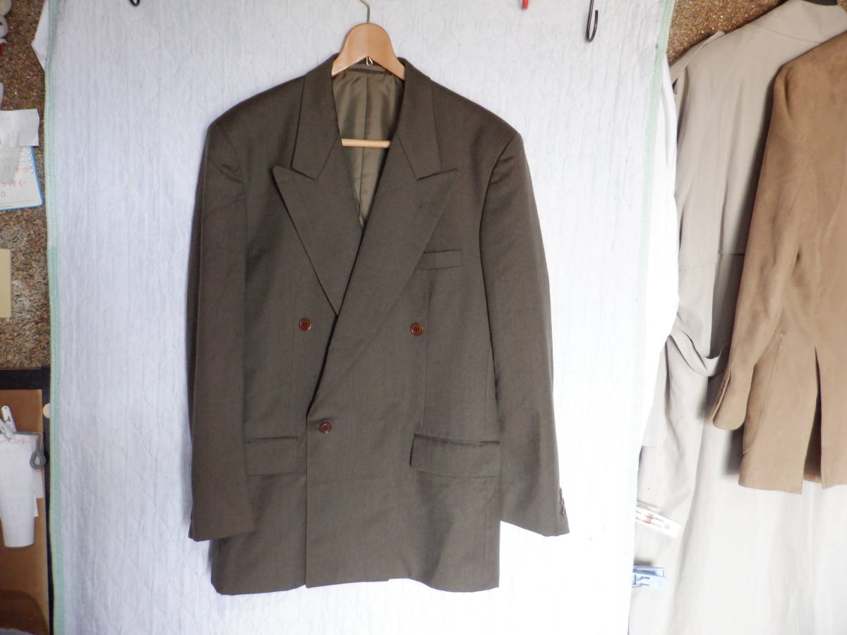 MITSUMINE (株)三峰 ダブル ブレザー ジャケット 毛100% イタリア製の高級生地 LLサイズ 日本製拍卖