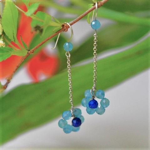 アクアマリン ラピスラズリー SV ピアス拍卖