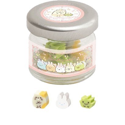 @【即決】◆すみっコぐらし 瓶入り消しゴム◆うさぎ・ざっそう・ねこ ミニ消しゴム キャラクター かわいい プレゼント // KS57001拍卖