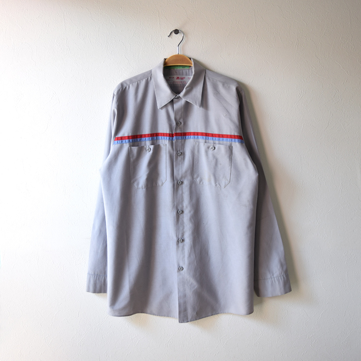 【送料無料】レッドキャップ ワークシャツ 長袖シャツ グレー RED KAP メンズM CA0169拍卖