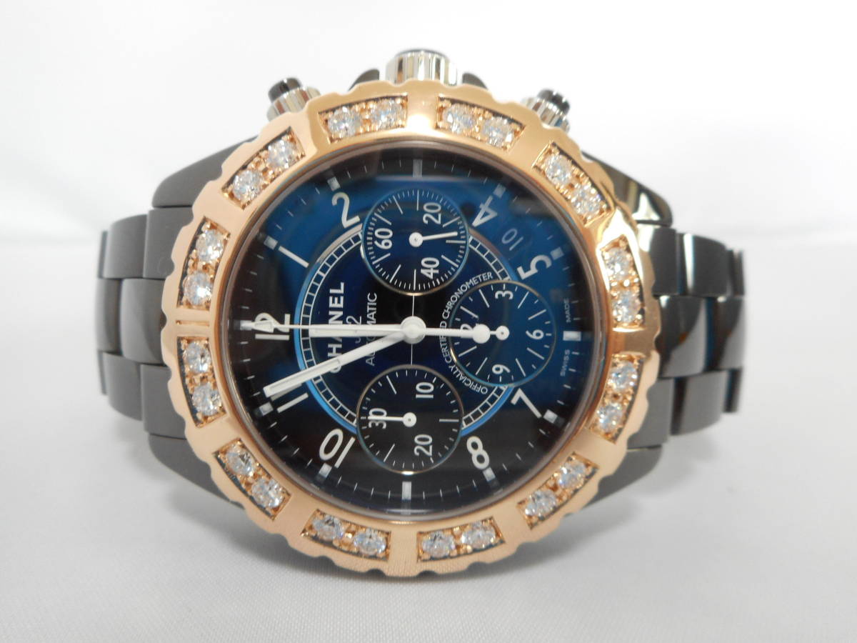 CHANEL シャネル j12 クロノグラフ 41mm ベゼル アフターダイヤ加工します カスタム VSクラスモンド 33 38 2 パヴェ 9P H2544 0683 0950 2拍卖