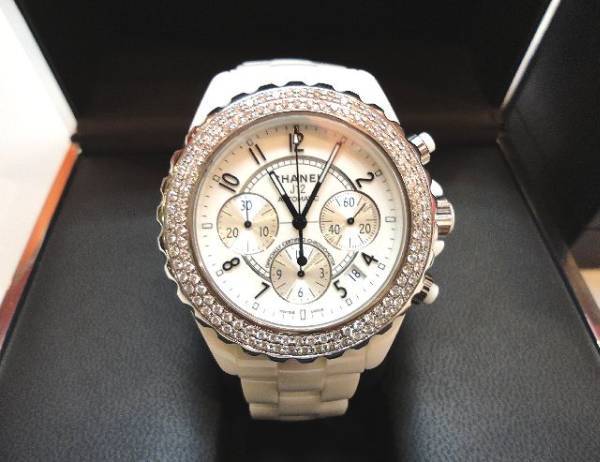 CHANEL シャネル j12 クロノグラフ 41mm ベゼル アフターダイヤベゼル カスタム 取付 38 42 パヴェ 9P H2544 H0683 H0950 セラミック 1007拍卖