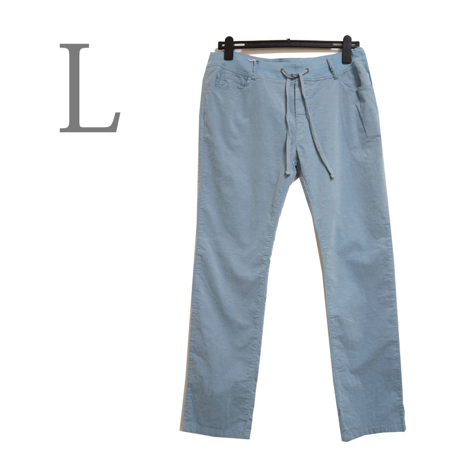 ●新品/コーデュロイパンツ/サックス/L/また下72/レディース/薄手●f8131拍卖