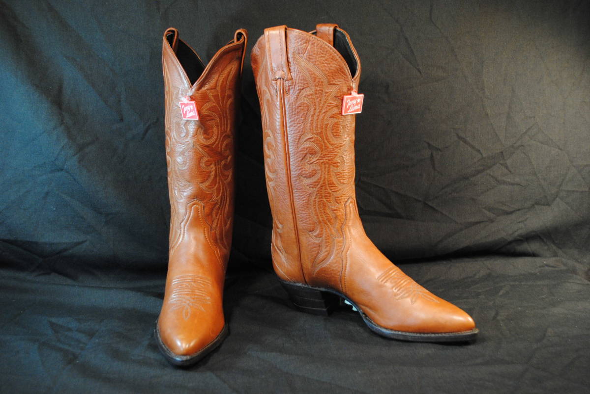 廃盤 希少 トニーラマ ウエスタンブーツ 柔らかい鹿革風鞣し 茶牛革 Ol'BUCK 6M 拍卖