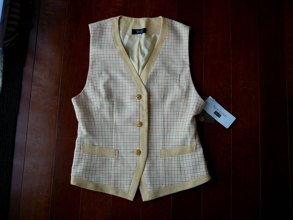 ★送料230円★ チクマ製 13号 事務ベスト OL制服 ユニフォーム コスプレ衣装 タグ付きの未使用品拍卖