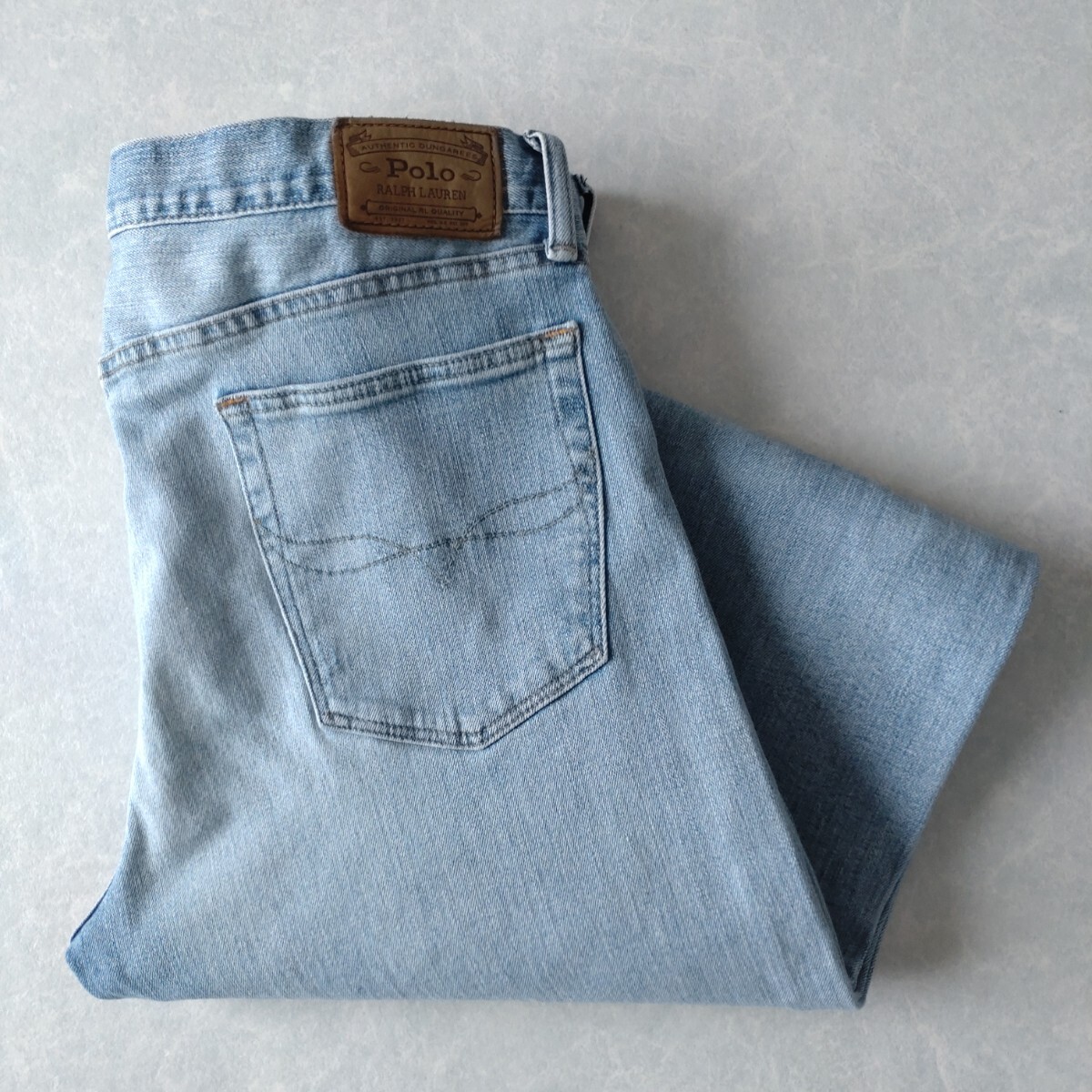 ■古着 POLO RALPH LAUREN THE VARICK SLIM STRAIGHT デニムパンツ ジーンズ W36L32【L6077】拍卖
